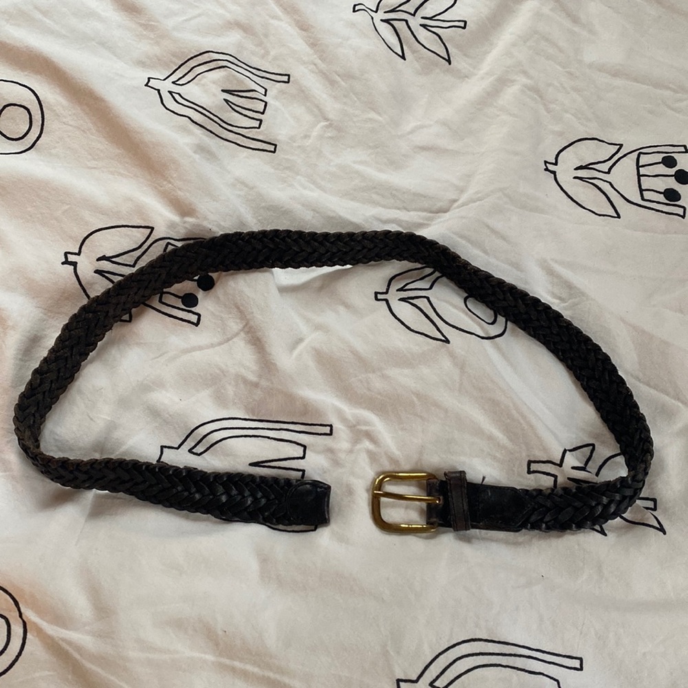 Genuine leather vintage belt size 28 black - Picture 4 of 6
